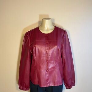 Chico's Berry Leather Jacket